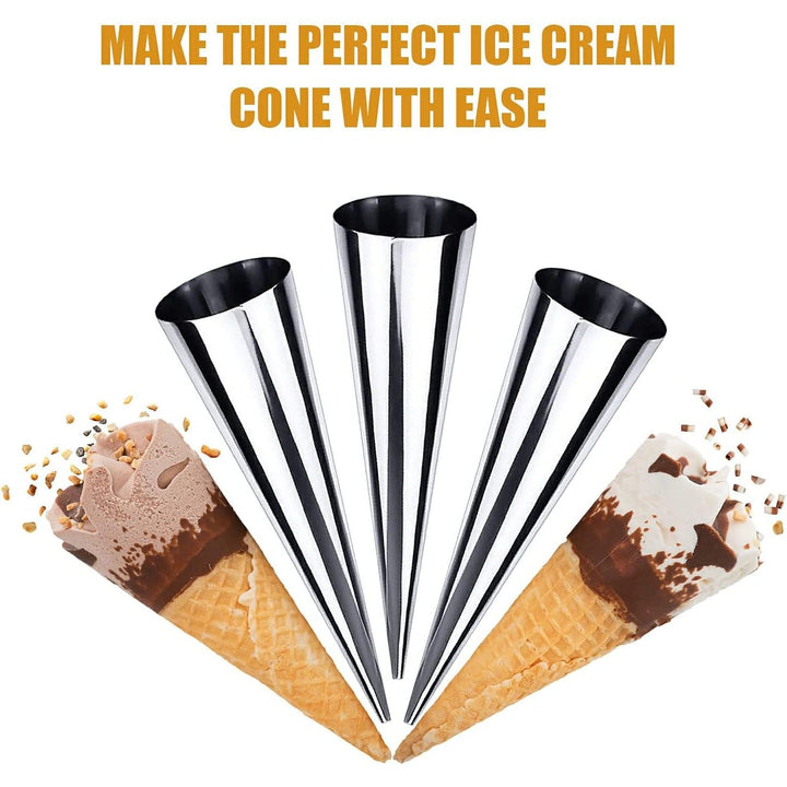 21Pcs Cannoli Tubes Cream Horn Molds Set, 10 Cone Shaped Cannoli Rings, 10 Tubular Shaped Cannoli Rolls, Stainless Steel Baking Mold for Screw Croissant, Pastry, Bread, Waffle. Cleaning Brush