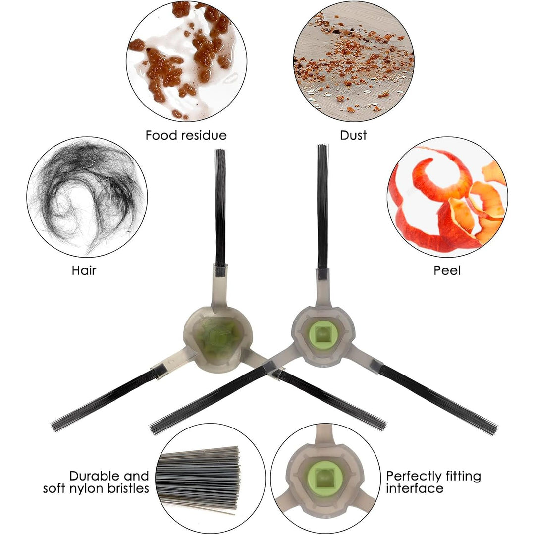 6 Pieces Side Brush for Lefant M1, M320, M310, M210B M213S M210S M210 M213 M210 Pro M210P, OKP Life K2 K3 K3A K4 K5, Robot Vacuum Cleaner Sweeping Brushes, Replacement Parts Corner Brush Accessories