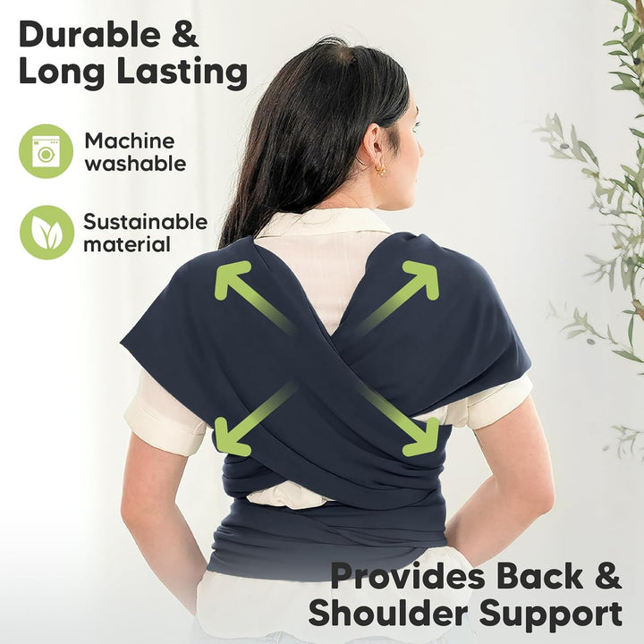 KeaBabies Baby Wrap Carrier - All in 1 Original Baby Carrier Newborn To Toddler Sling, Easy to Wear, Hands Free Bonding, Lightweight, Breathable Infant Wraps (Midnight)
