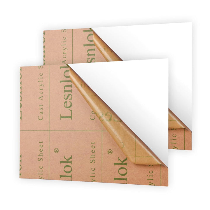 Lesnlok 12 x 16 White Acrylic Sheets 1/8 inch Thick 3mm 2 Pack White Plexiglass Sheet,for Sign,Craft,Painting,Laser Cutting,DIY Display Projects (2, white, 12 x 16 x 1/8)