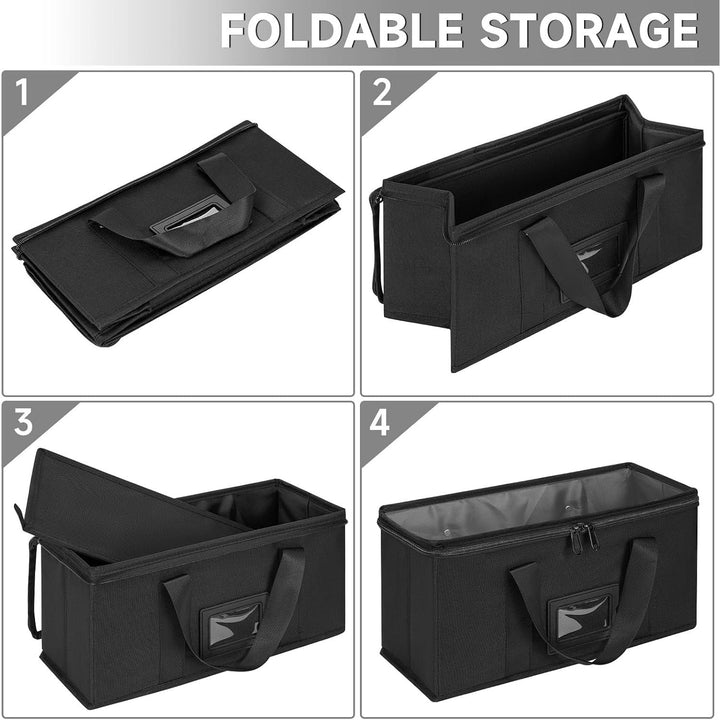 2 Pack CD Storage Boxes, CD Case Holder Organizer with Clear PVC Lid and Index Labels- 13.4"x 6.3"x 5.5" CDs Storage Holder Bags, Each Hold up to 31 CDs Jewel Cases or 170 Discs