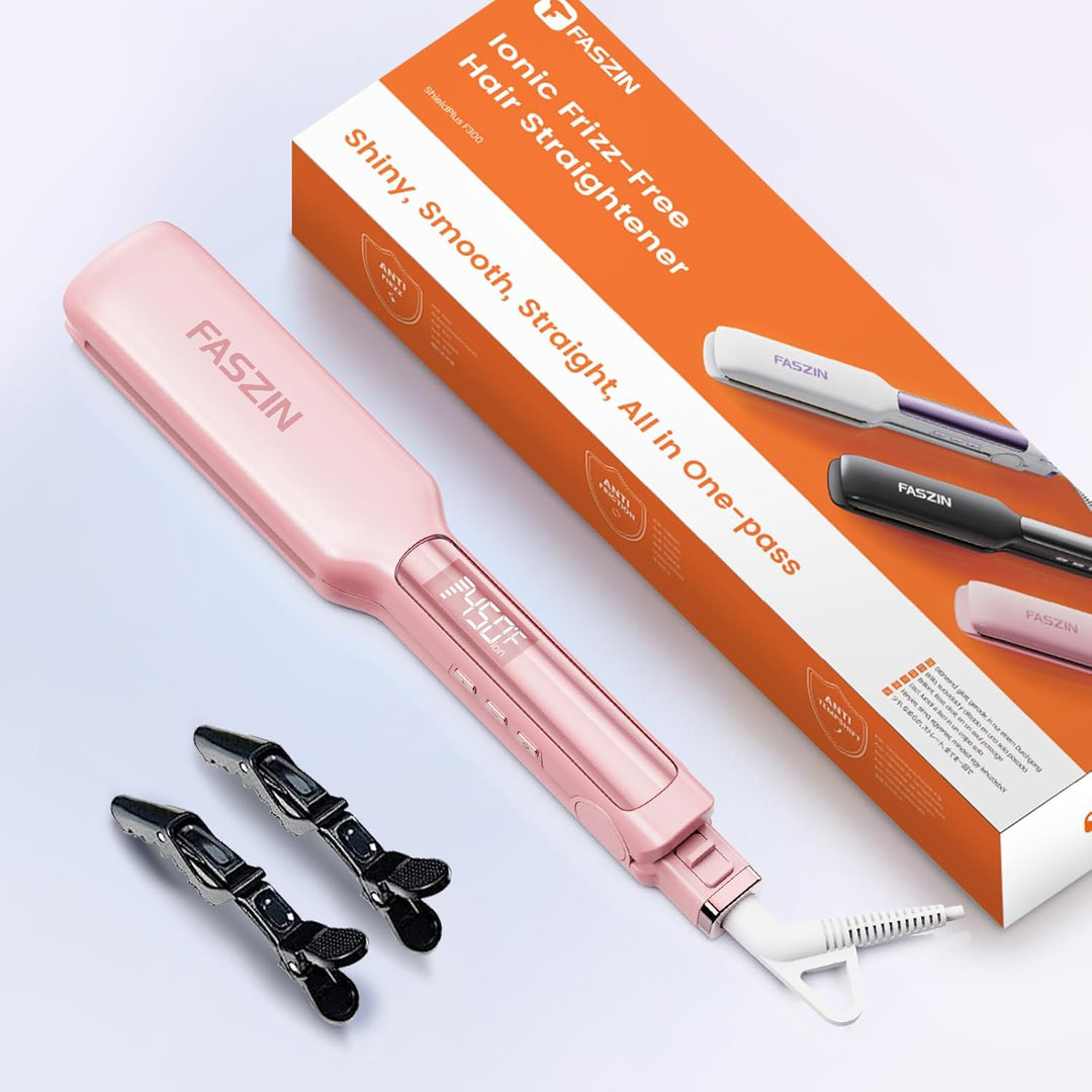Faszin Professional Wide Hair Straightener, Pink