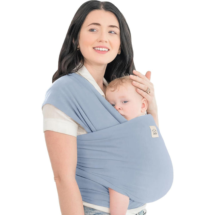 KeaBabies Baby Wrap Carrier - All in 1 Original Baby Carrier Newborn To Toddler Sling, Easy to Wear, Hands Free Bonding, Lightweight, Breathable Infant Wraps (Powder Blue)