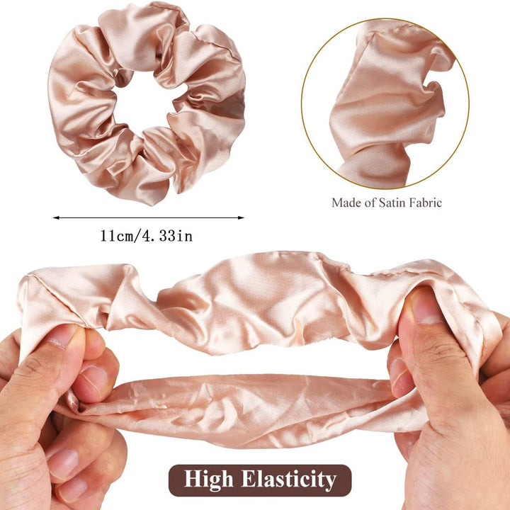 7Pcs Bridesmaid Scrunchies, Satin Bridesmaid Proposal Gifts Hair Band Set, Bachelorette Party Elastics Hair Ties, Hair Ponytail Holders for Bridal Shower Gifts, Wedding Favors