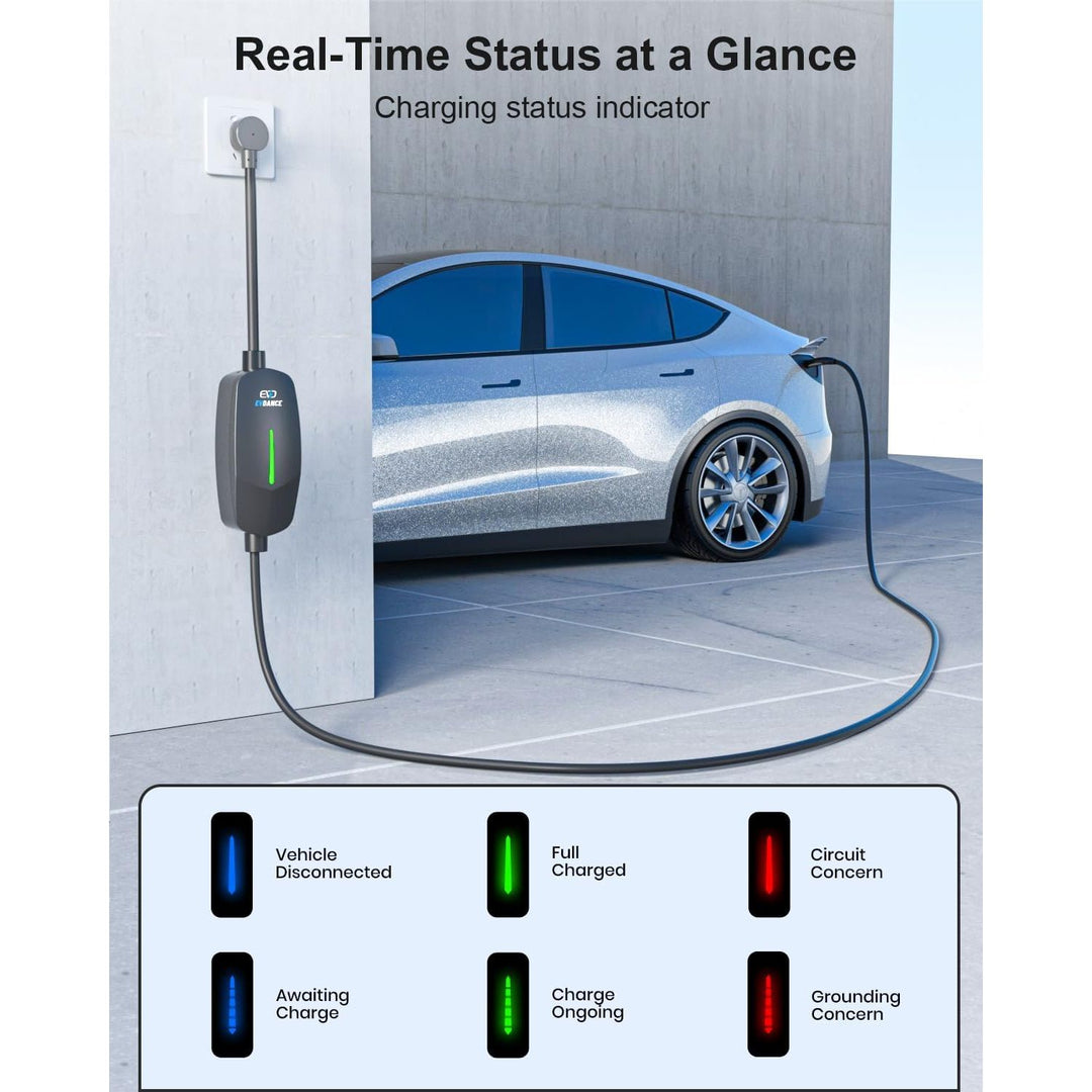 Level 1 & 2 NACS EV Charger, 12A/16A 110V-240V Portable Tesla Charger, 25FT Cable, CSA/cETL Certified Home Charger for Tesla Model Y/3/X/S/Cybertruck (Black)