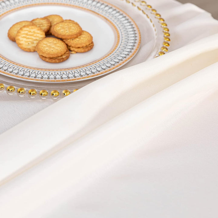 2 Pack Table Cloths Rectangular Table Cloth Machine Washable Polyester Table Cover for Dining Buffet Parties Picnic Events Weddings, 60x102 Inch, Beige