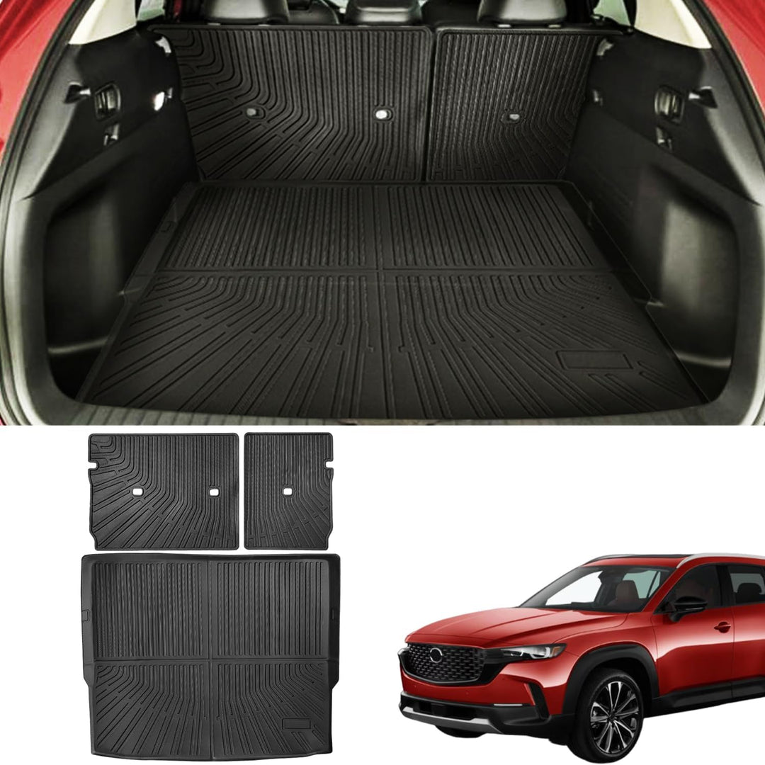 Mazda cx50 Cargo Liner 2025 2024 2023 for Mazda cx-50 Accessories Cargo Mat Seat Backrest 2 in 1 Mat All-Weather TPE Black Trunk Cargo Liner for Mazda CX50 Accessories