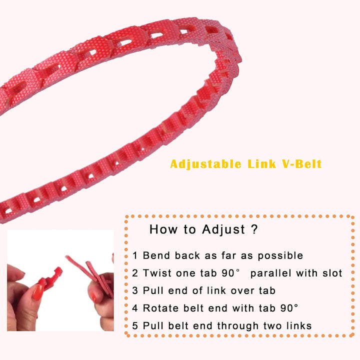 5FT Power Twist V Belt 1/2-Inch x 5 Feet A Type, Adjustable Link V Belt Drive Belt Perfect for Lathes, Table Saws and Other Woodworking Tools (Red)