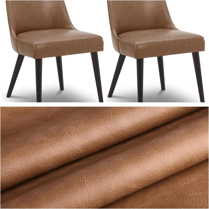 Premium Faux Leather Upholstery Fabric 1.2mm Thickness, Waterproof Upholstery Leather Distressed Bark Fabric(Khaki, Pre-Cut 36"x54")