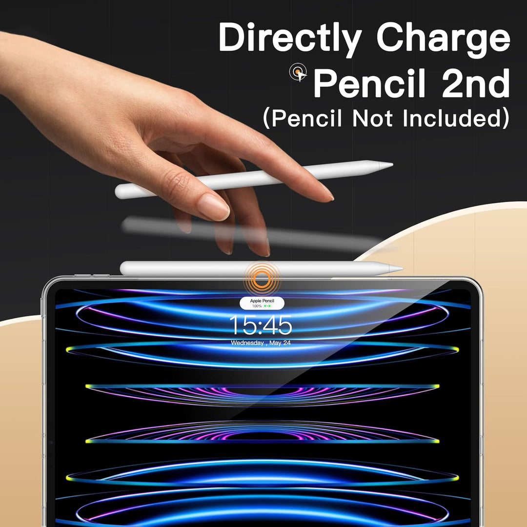 Case for iPad Pro 11-Inch 2022/2021/2020 Model (4th/3rd/2nd Generation), Soft TPU Transparent Slim Shockproof Tablet Cover, Support Pencil 2nd Charging (Clear)