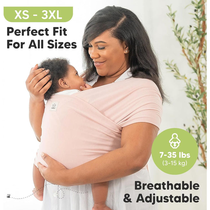 KeaBabies Baby Wrap Carrier - All in 1 Original Baby Carrier Newborn To Toddler Sling, Easy to Wear, Hands Free Bonding, Lightweight, Breathable Infant Wraps (Stone Gray)
