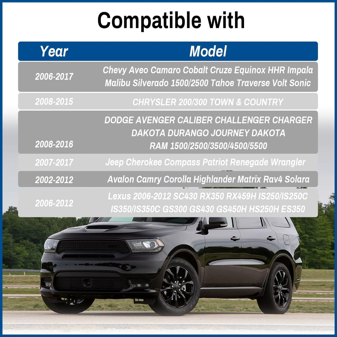 4PCS 63mm 2.48in Wheel Center caps Compatible with RAM Pickup Dakota Avenger 1500 2003-2016 2008-2010 2008-2014 Black OD:63MM ID:58.4MM