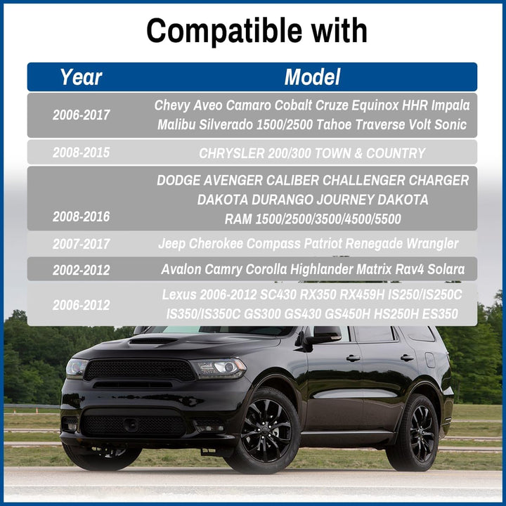 4PCS 63mm 2.48in Wheel Center caps Compatible with RAM Pickup Dakota Avenger 1500 2003-2016 2008-2010 2008-2014 Black OD:63MM ID:58.4MM
