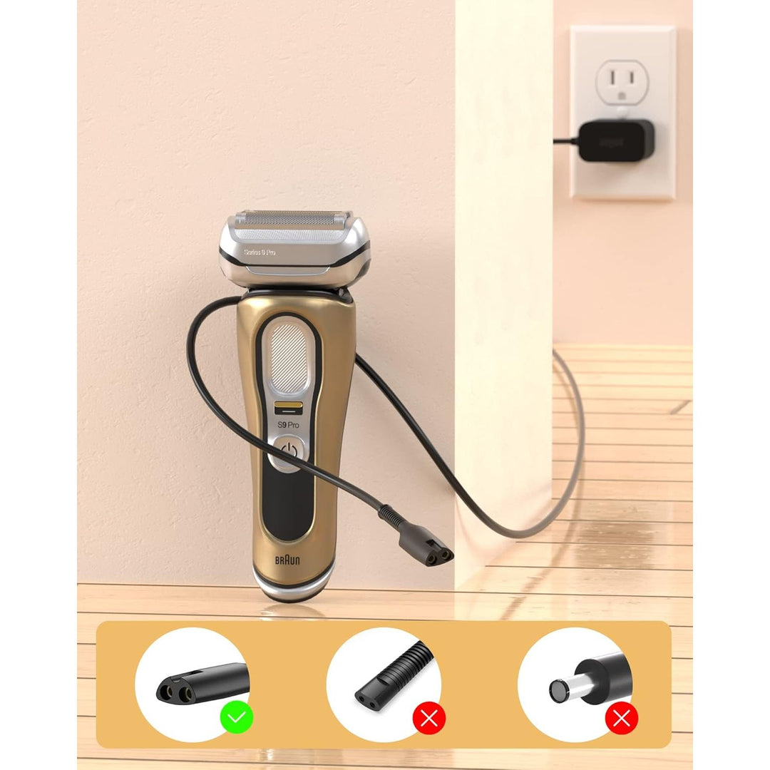 VHBW for Braun Shaver Charger, Compatible with Braun Shaver Series 1/2/3/4/5/6/7/9 XT5 and 9465cc 9440 7020s 790cc 6075cc 6072cc 6020s 5020 5018s 310s 3040 190s 130s Charger Cord