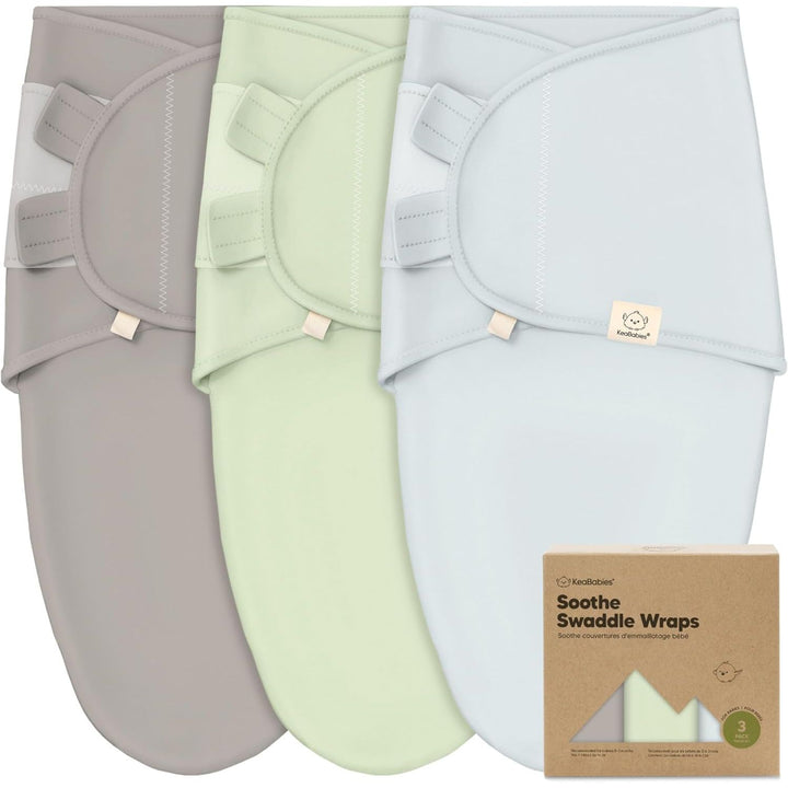 3-Pack Organic Baby Swaddle Sleep Sacks - Swaddles for Newborns, Infant 0-3 Months, Baby Girls, Boys, Soft & Snug Newborn Sleep Sack, Nursery Swaddling Blankets, Easy to Use (Ripple)