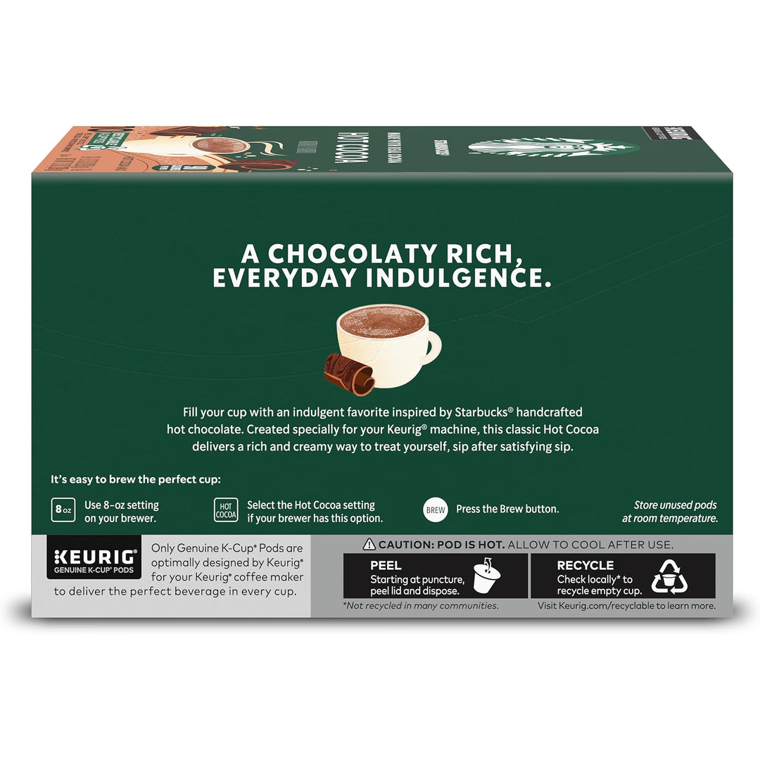 Starbucks K-Cup Coffee Pods, Flavored Hot Cocoa, Classic Hot Cocoa, 10 Keurig Pods