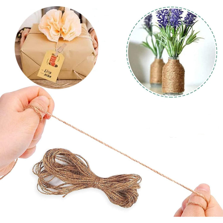 50Pcs Mini Clothespins, Natural Wooden Photo Clips, Small Wooden Clothes Pins Clip and 2 Meters Jute Twines, Tiny Wood Clamp with Spring for Peg Paper, Photo Wall, Postcard, Hanging Arts Crafts Decor