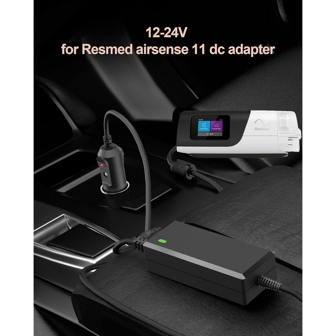 24V 2.71A Car Adapter for Resmed Airsense 11 DC Adapter 12V-24V Compatible with ResMed AirSense 11 ResMed AirMini Air11 65W 39205 E1399 390010 R390-7230 Resmed CPAP Machines Power Supply Travel