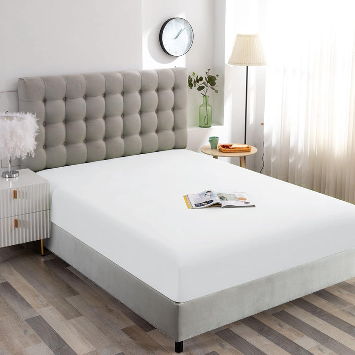 Ghooss Deep Pocket Fitted Sheet,White King Fitted Sheet Only,Hotel Luxury 1500 Bedding - Wrinkle, Fade and Stain Resistant-1 Pack,White,King