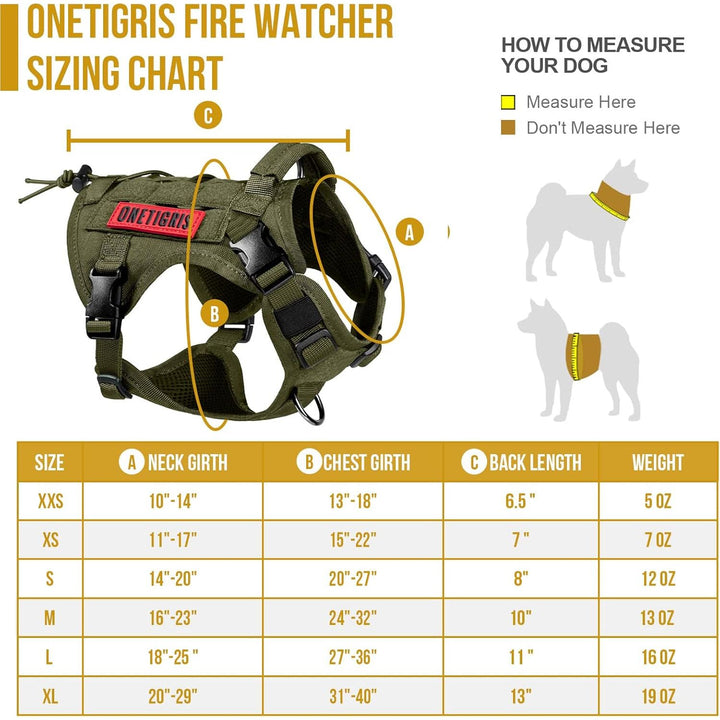 Tactical Dog Harness Military Dog Harness, Dog Harness with Handle Heavy Duty Dog Vest for Hiking Training Outdoor Dogs(Ranger Green, Large)