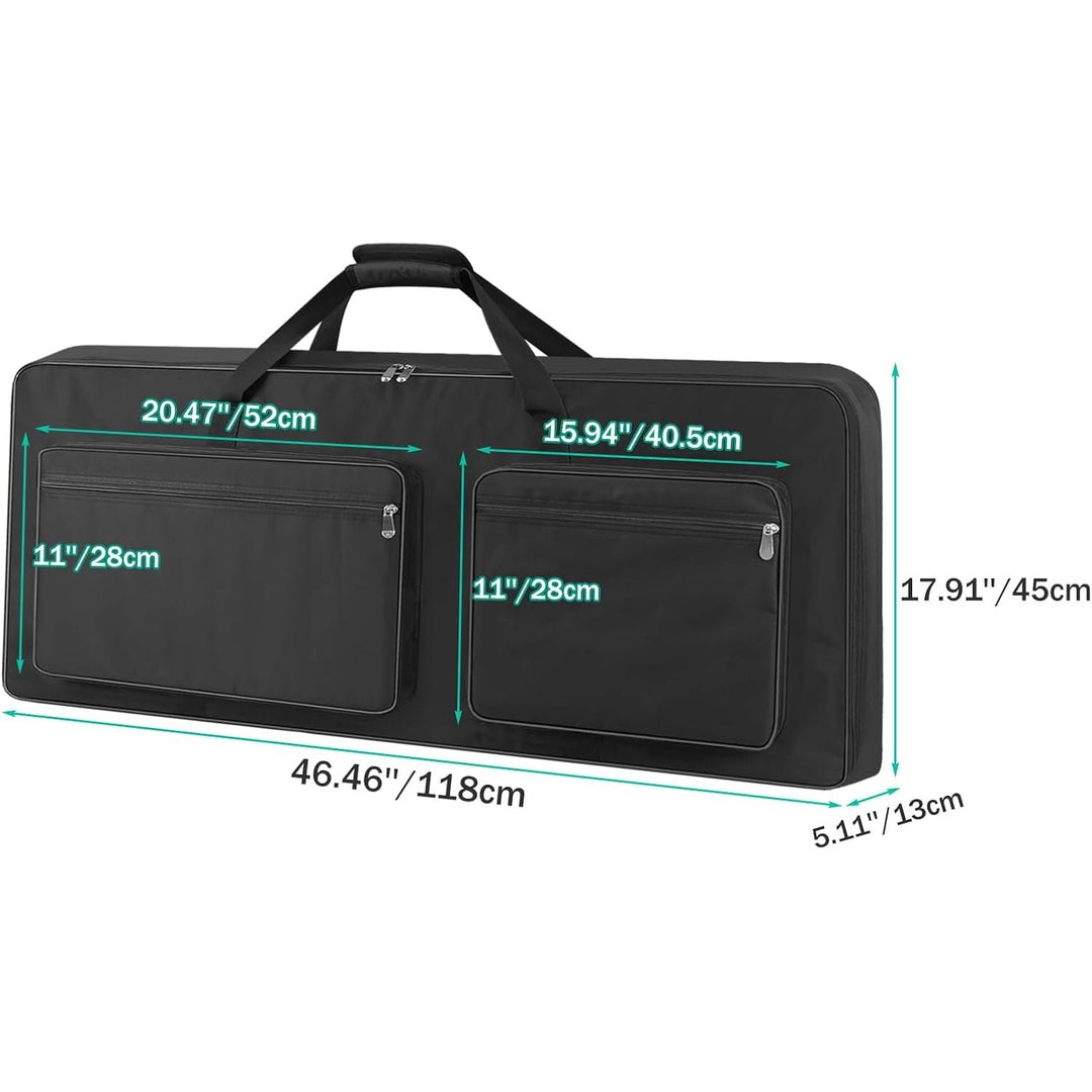 73/76 - Key Keyboard Case - Portable Electric Piano Gig Bag with Handles, 4 Pockets, Durable 600D Oxford Cloth with 10MM Sponge Padded Protection, (118 x 13 x 45 CM) - Just Closeouts Canada Inc.X004G6UB31