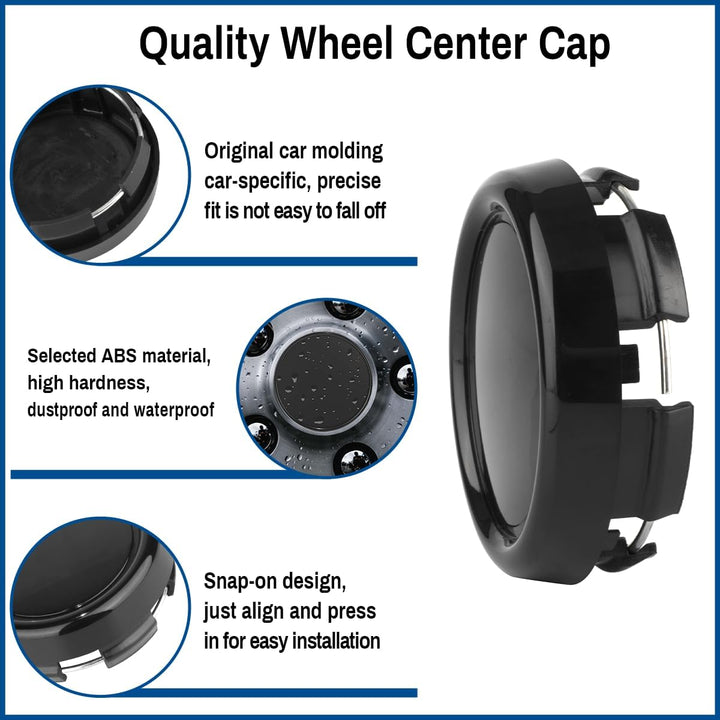 79mm Wheel Center Caps for ADVAN Racing RS-D, RZ, RCIII, TCIII, RT, RZ-DF, GT, RS-DF, RGIII, RZII Rim Hubcaps Black, Outer 3.11in/79MM, Inner 2.87in/73MM - Just Closeouts Canada Inc.