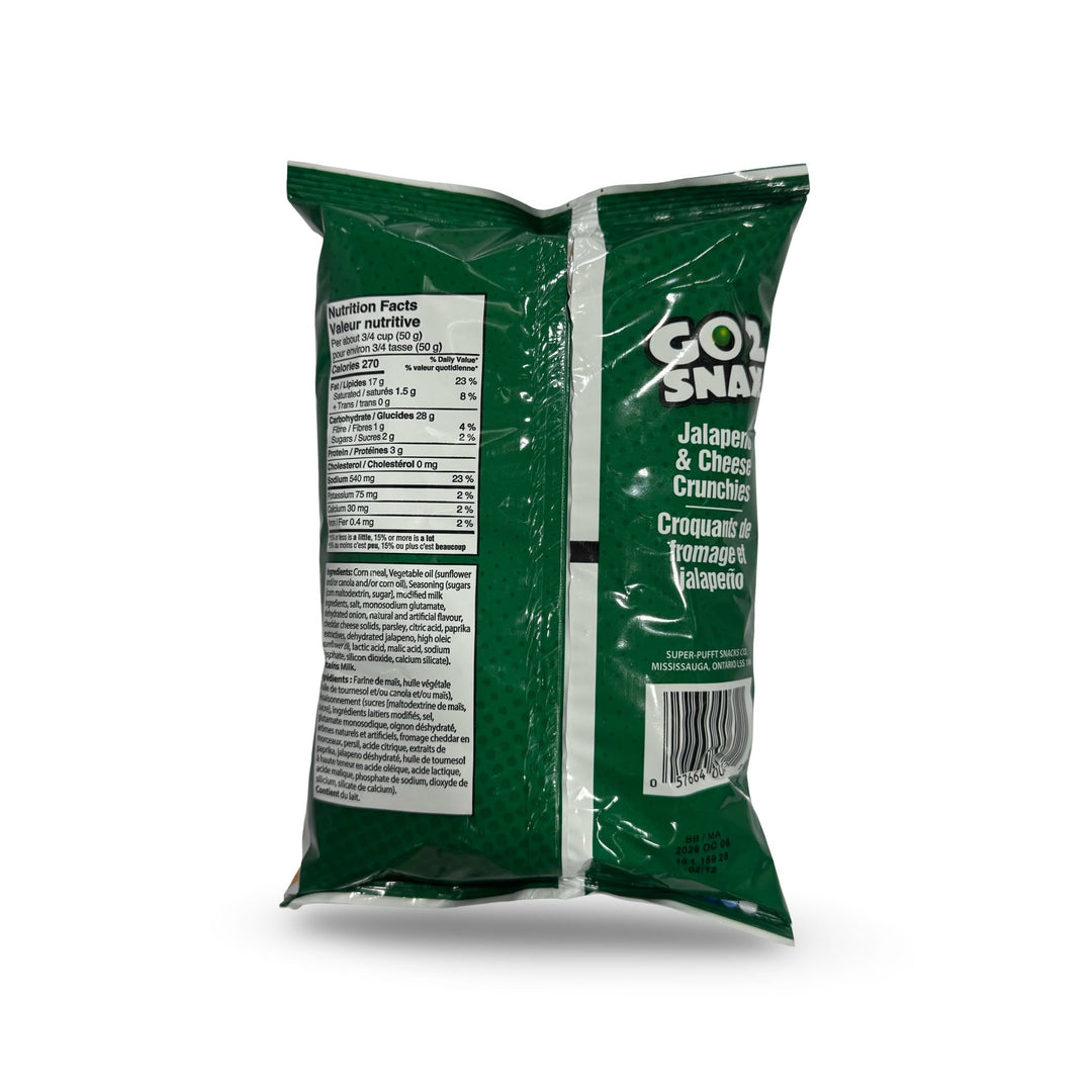 Go 2 Snax Jalapeno & Cheese Crunchies, 150g
