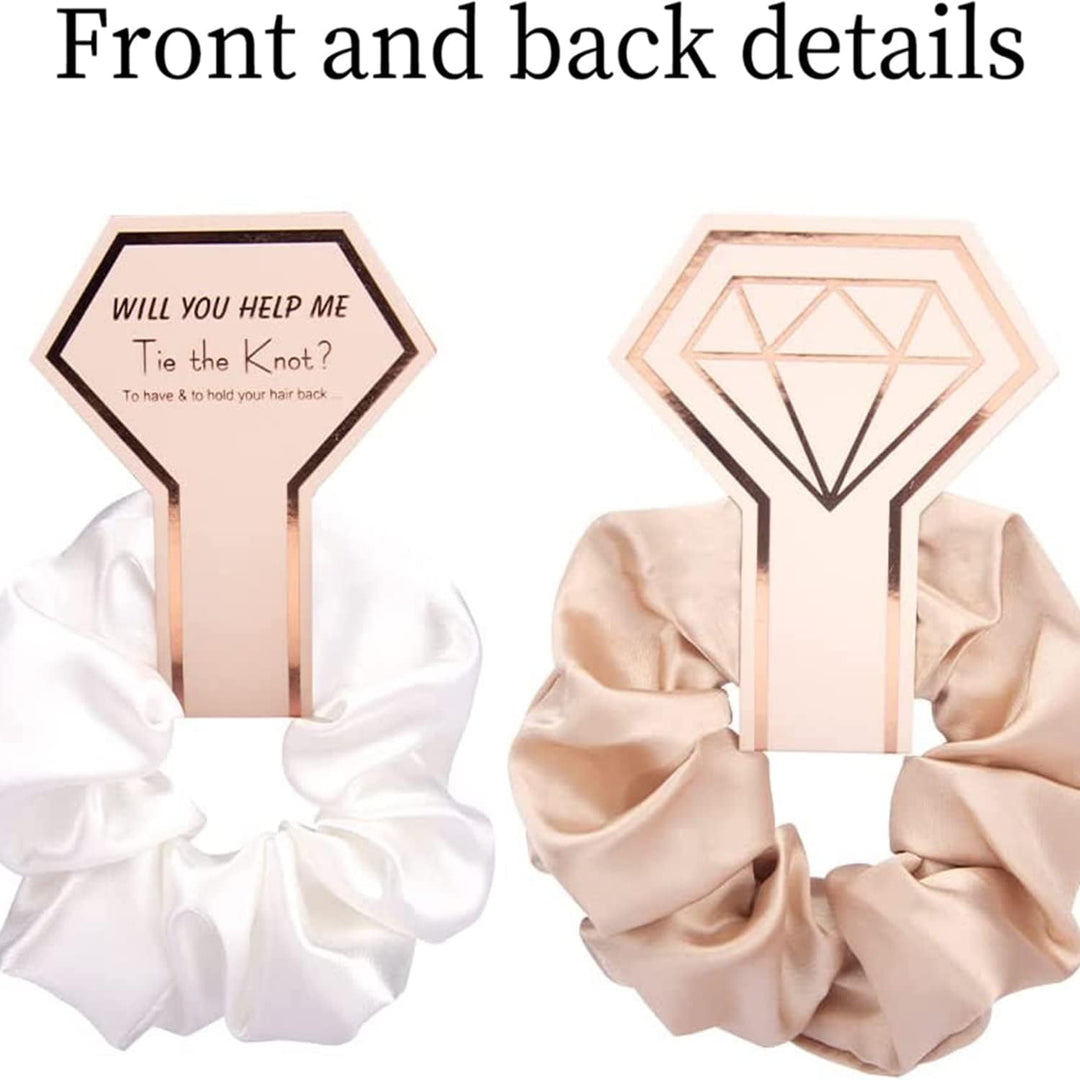7Pcs Bridesmaid Scrunchies, Satin Bridesmaid Proposal Gifts Hair Band Set, Bachelorette Party Elastics Hair Ties, Hair Ponytail Holders for Bridal Shower Gifts, Wedding Favors - Just Closeouts Canada Inc.