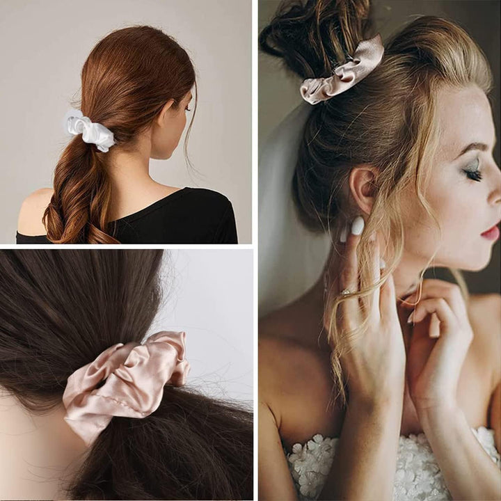 7Pcs Bridesmaid Scrunchies, Satin Bridesmaid Proposal Gifts Hair Band Set, Bachelorette Party Elastics Hair Ties, Hair Ponytail Holders for Bridal Shower Gifts, Wedding Favors - Just Closeouts Canada Inc.