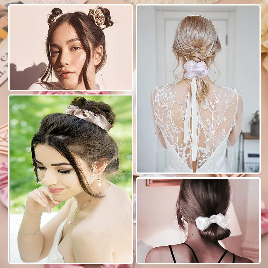 7Pcs Bridesmaid Scrunchies, Satin Bridesmaid Proposal Gifts Hair Band Set, Bachelorette Party Elastics Hair Ties, Hair Ponytail Holders for Bridal Shower Gifts, Wedding Favors - Just Closeouts Canada Inc.