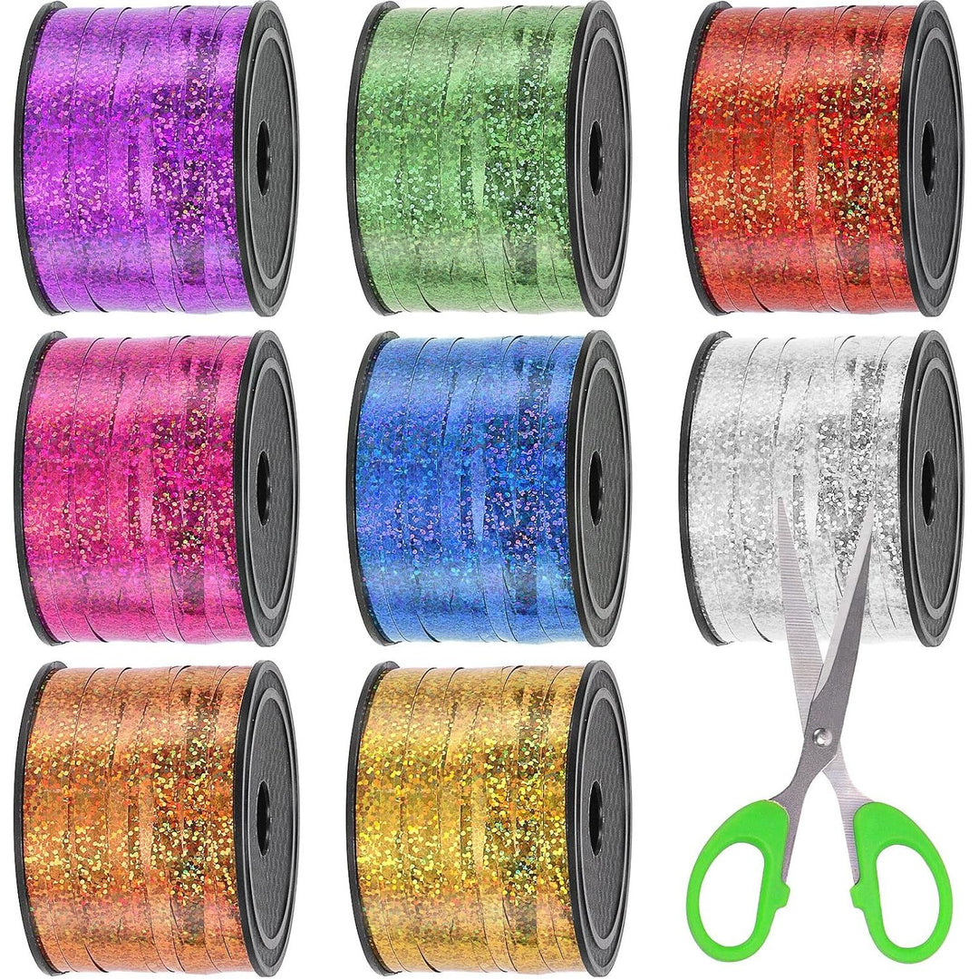 8-Colour Metallic Curling Ribbon Set with Scissors, 800 yd - Just Closeouts Canada Inc.X0045EV3S1