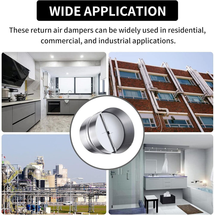 8 Inch Backdraft Damper Back Draft Vent Duct Shutter Blocker, Backflow Ducting Insert One - Way Airflow Preventer with Inline Springs Loaded Folding Blades, HVAC Extractor Range Fan Hood Deflector - Just Closeouts Canada Inc.