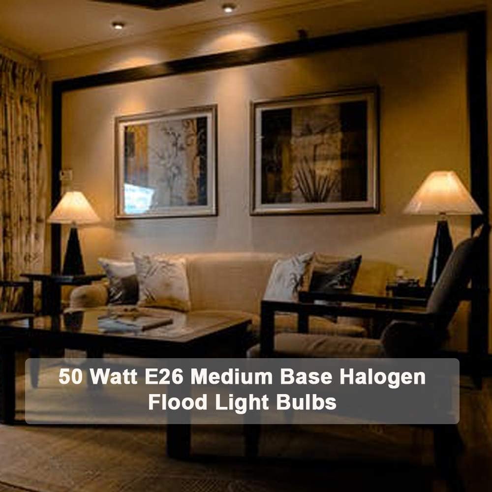 8 Pack PAR20 50W 120V E26 Medium Base Halogen Flood Light Bulbs, Dimmable Bulbs for Range Hood Lights, Ceiling Fan, Table Light - Just Closeouts Canada Inc.