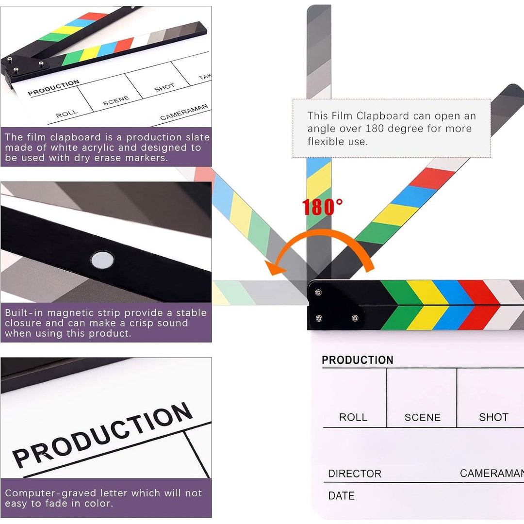8-Piece 10 × 12-Inch Acrylic Film Clapperboard Kit - Just Closeouts Canada Inc.X002ODGK79