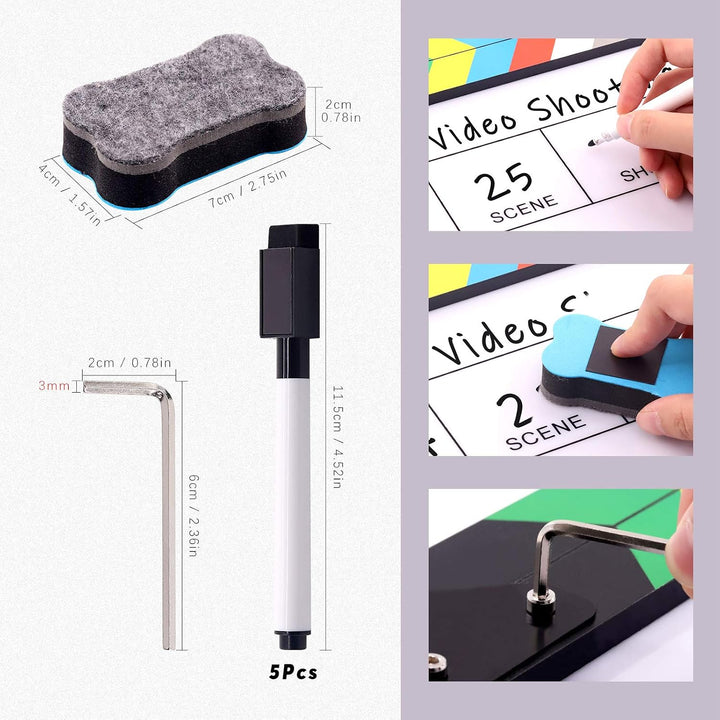 8-Piece 10 × 12-Inch Acrylic Film Clapperboard Kit - Just Closeouts Canada Inc.X002ODGK79