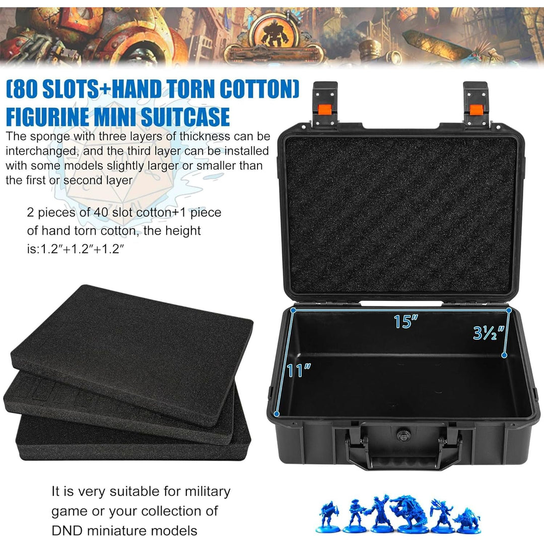 80 Slot Miniature Storage Figurine Case, Miniature Hard Shell Case Sturdy Figurine Miniature Carrying Case, Miniatures Transport Case Compatible with Warhammer 40k, Dungeons & Dragons and More - Just Closeouts Canada Inc.X0047R0FWL