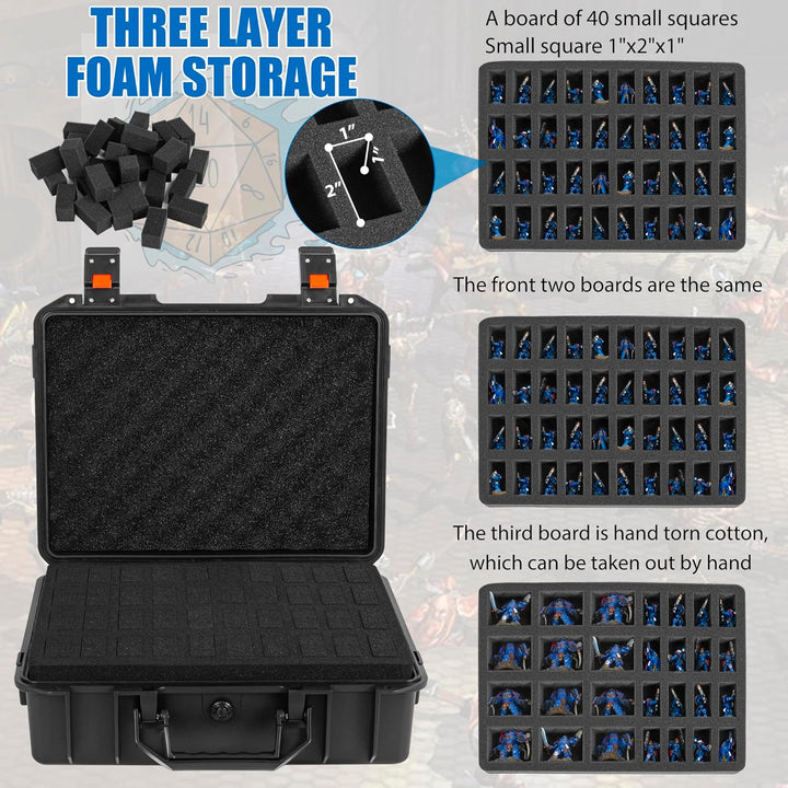 80 Slot Miniature Storage Figurine Case, Miniature Hard Shell Case Sturdy Figurine Miniature Carrying Case, Miniatures Transport Case Compatible with Warhammer 40k, Dungeons & Dragons and More - Just Closeouts Canada Inc.X0047R0FWL