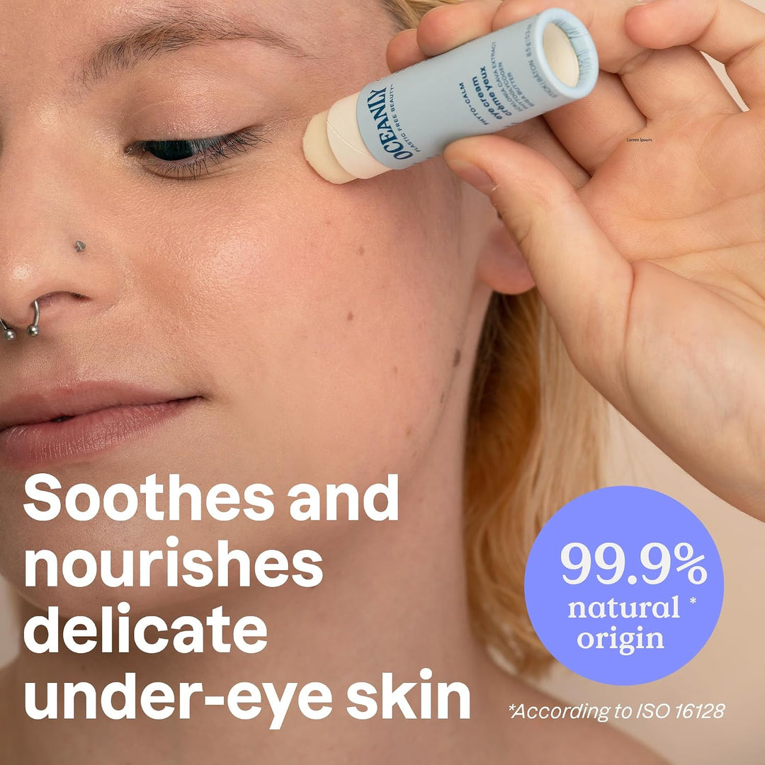 ATTITUDE Oceanly Eye Cream Stick, Made in Canada, EWG Verified, Plastic-free, Plant & Mineral-Based Ingredients, Vegan Beauty Products, PHYTO CALM, Unscented, 8.5 grams