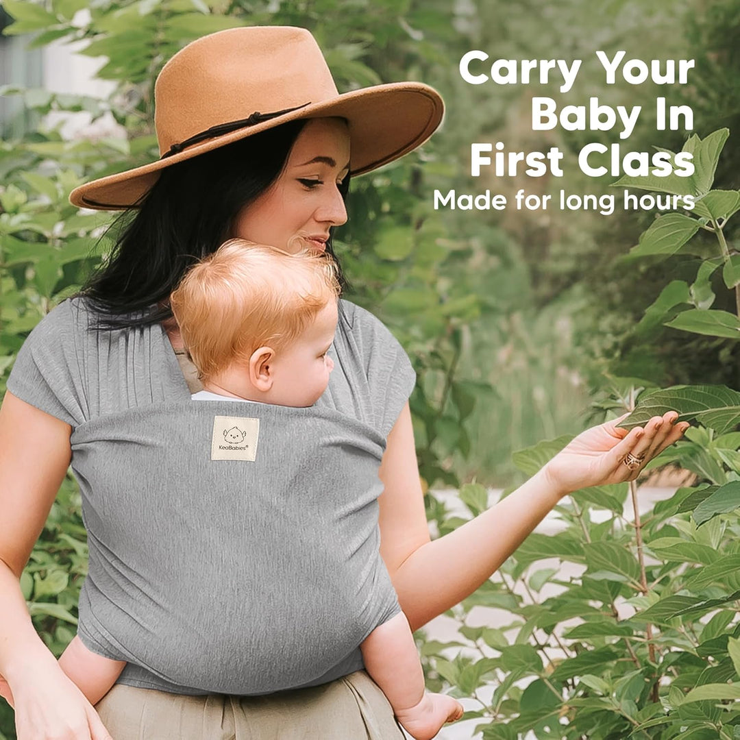 KeaBabies Baby Wrap Carrier - All in 1 Original Baby Carrier Newborn To Toddler Sling, Easy to Wear, Hands Free Bonding, Lightweight, Breathable Infant Wraps (Classic Gray)
