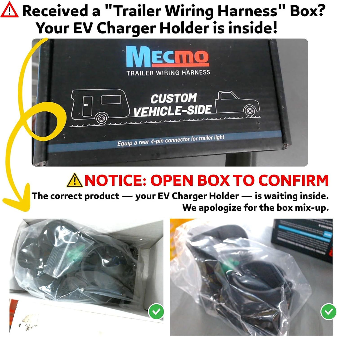 EV Charger Holder Waterproof for SAE J1772, Wall Mount Nozzle Holster Dock for Indoor Outdoor, Electric Vehicle EVSE PHEV Charging Plug Cable Hanger Cord Organizer, PC Heat Resistance -22~122?
