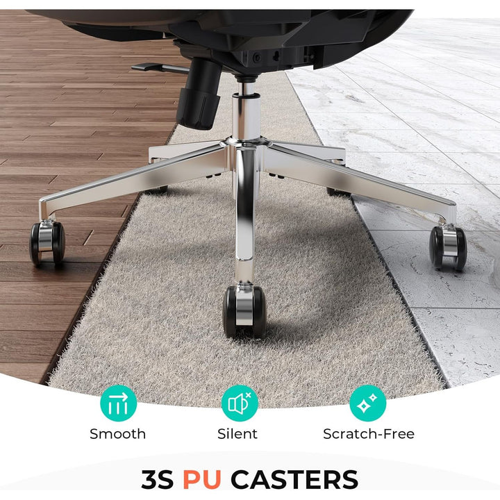 Ergonomic Mesh Office Chair, Adjustable Lumbar High Back Desk Chair 400lbs, 4D Flip-up Arms, 3-Level Tilt Backrest, 3D Headrest, PU Wheels, Swivel Rolling