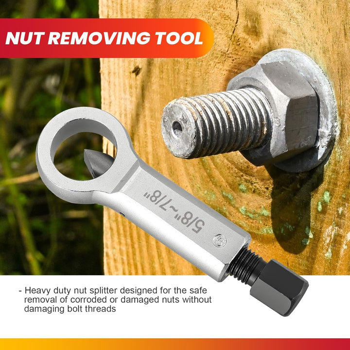4PCS Metal Nut Splitter Set Heavy Duty Nut Splitter Kit Splitter Breaker Manual Pressure Nut Cracker Remover Extractor Tool Corroded Stuck Screw Nut Removal Splitting Tools