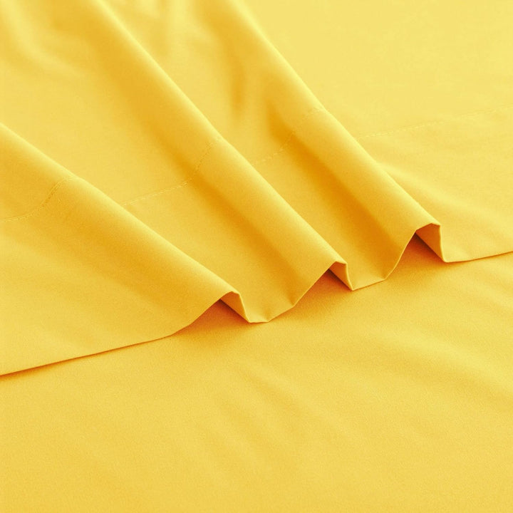 Ghooss Yellow Full Sheets Extra Soft Bed Sheets Brushed Microfiber 1800 Sheets - Deep Pocket, Wrinkle & Fade Free - 4 Piece-Yellow,Full