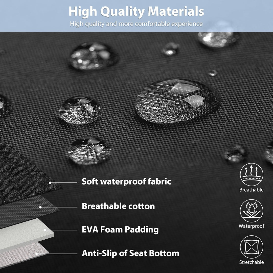 Neoprene 6PCS Waterproof Two Front seat car seat Covers Set- Universal fit for Vehicles, Car with 5mm Composite Sponge Inside, Airbag Compatible ( Black and Gray)