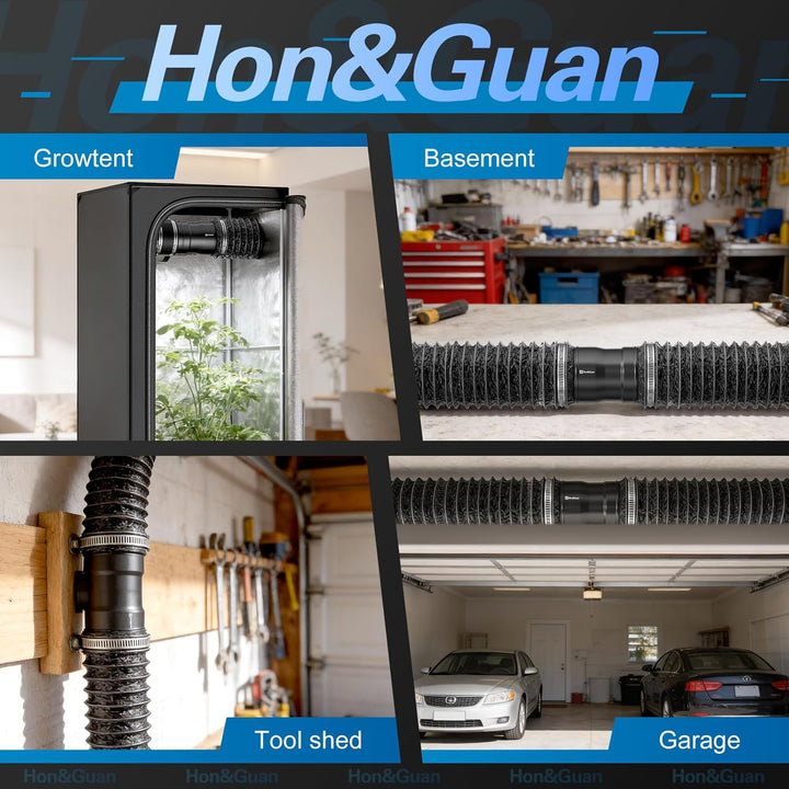 6 Inch Inline Booster Duct Fan with Speed Controller - 345 CFM Airflow with 19.2W Ultra-Low Power and Low Noise