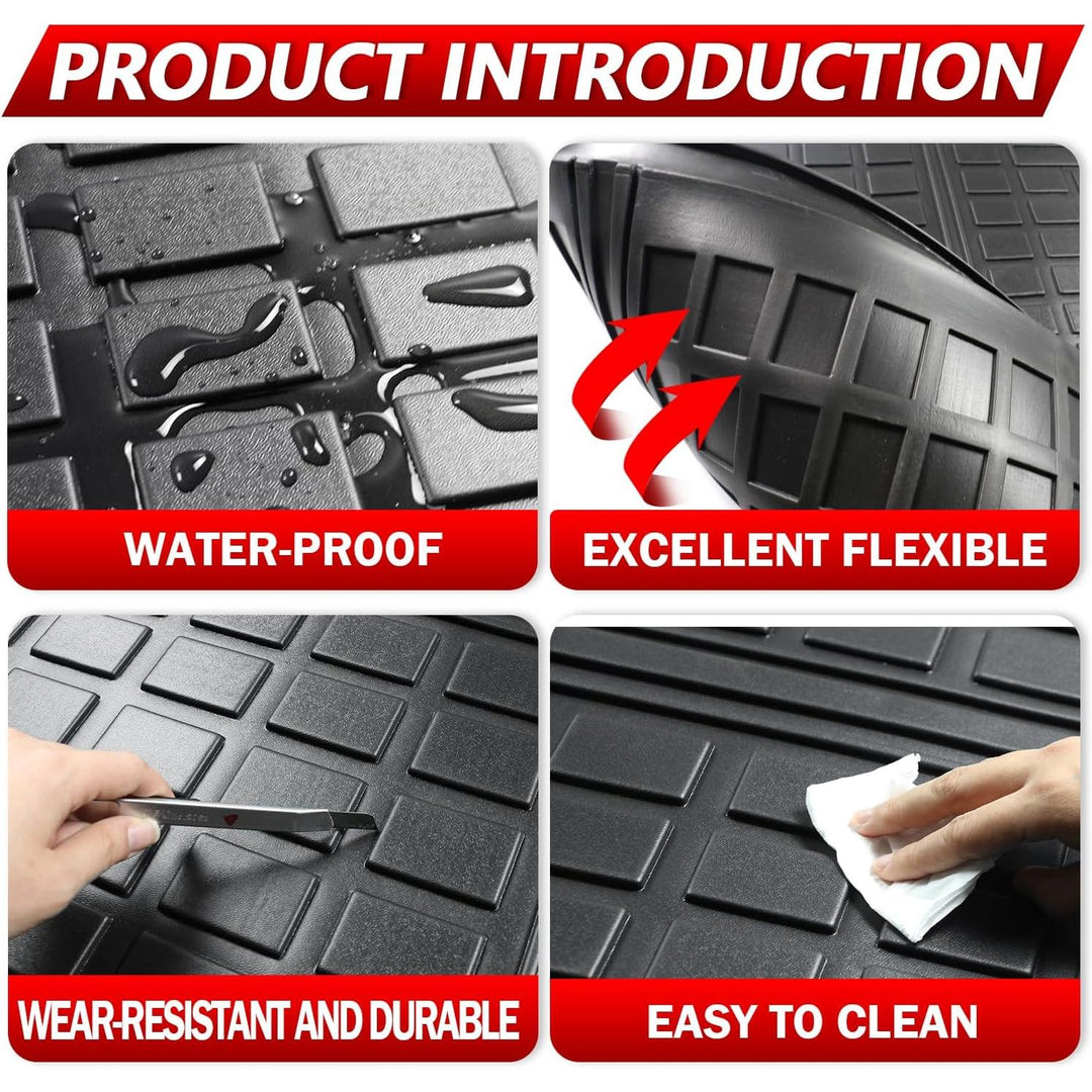 5 Seater ONLY Cargo Mat for 2010-2024 Toyota 4Runner Accessories Cargo Mat Seat Backrest 2 in 1 Mat All-Weather TPE Black Trunk Cargo Liner for 4Runner Accessories(Fit W/O Sliding Tray)
