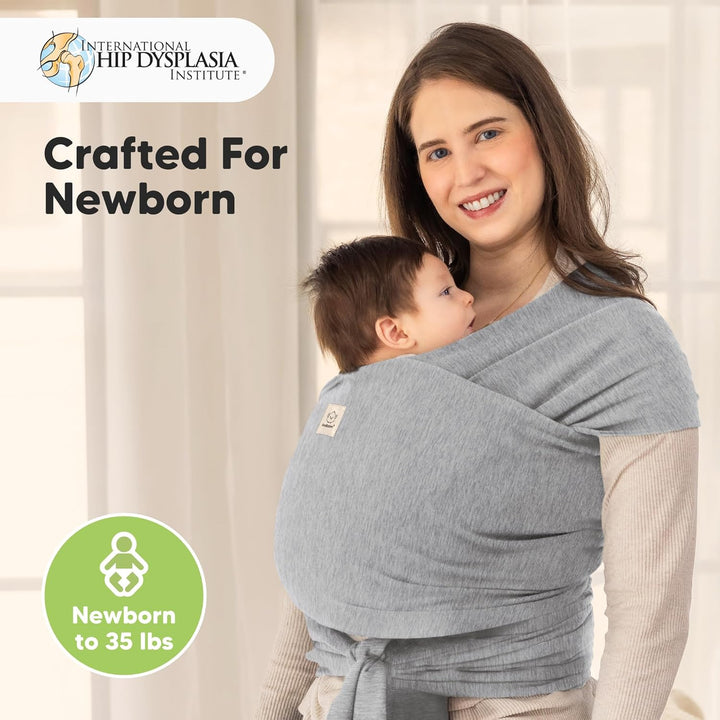 KeaBabies Baby Wrap Carrier - All in 1 Original Baby Carrier Newborn To Toddler Sling, Easy to Wear, Hands Free Bonding, Lightweight, Breathable Infant Wraps (Classic Gray)