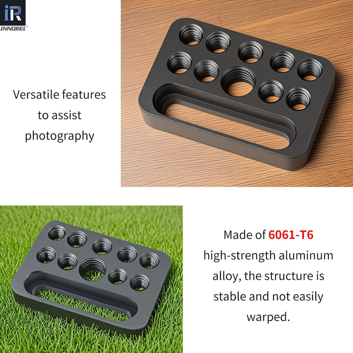 CP03 2PCS Mini Multi-Functional Cheese Plate with 1/4" & 3/8" Threads, Porous Connection Quick Installation Board Used for Installing Cheese Board Camera Cage on Guide Rail Block