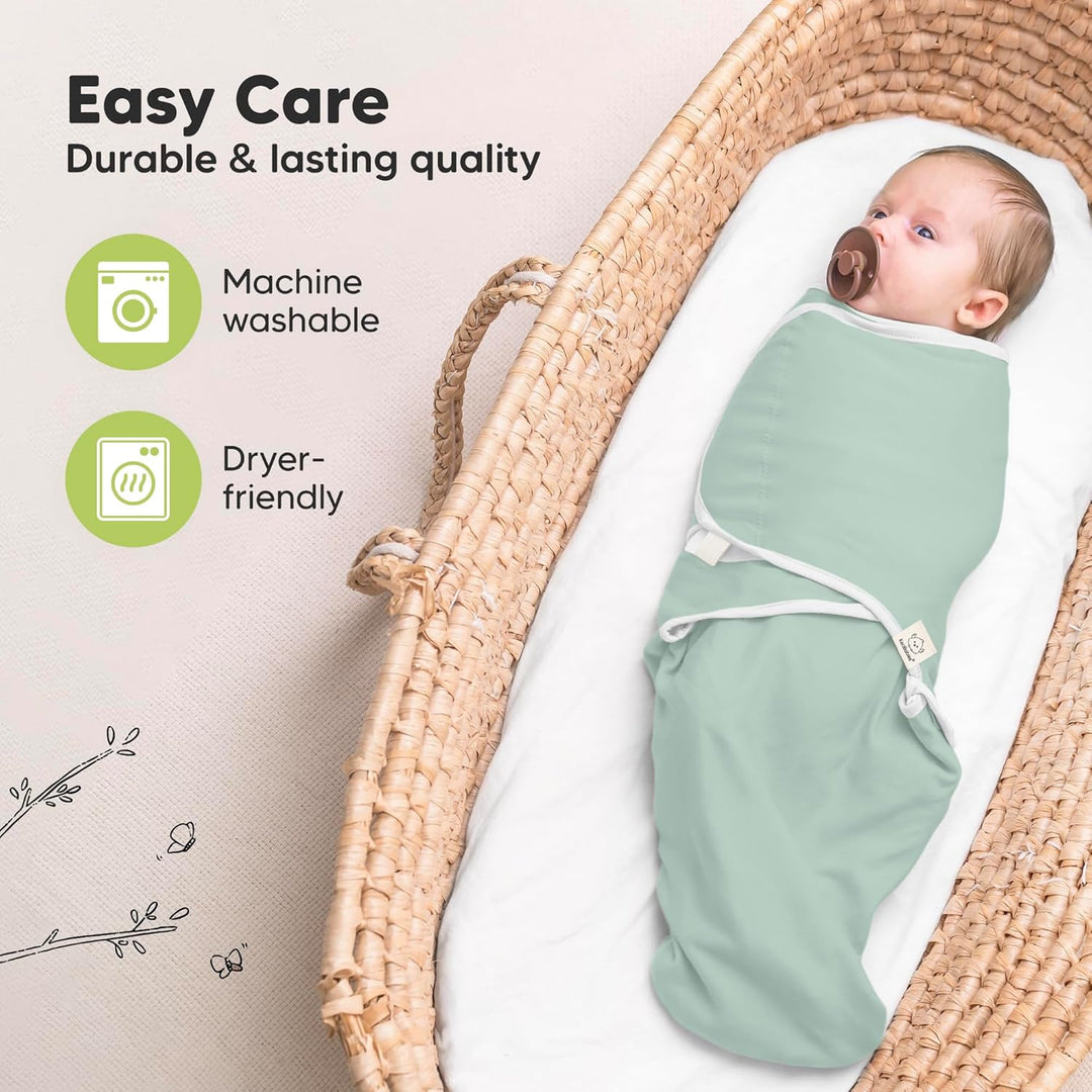 3-Pack Organic Baby Swaddle Sleep Sacks - Swaddles for Newborns, Infant 0-3 Months, Baby Girls, Boys, Soft & Snug Newborn Sleep Sack, Nursery Swaddling Blankets, Easy to Use (Ripple)