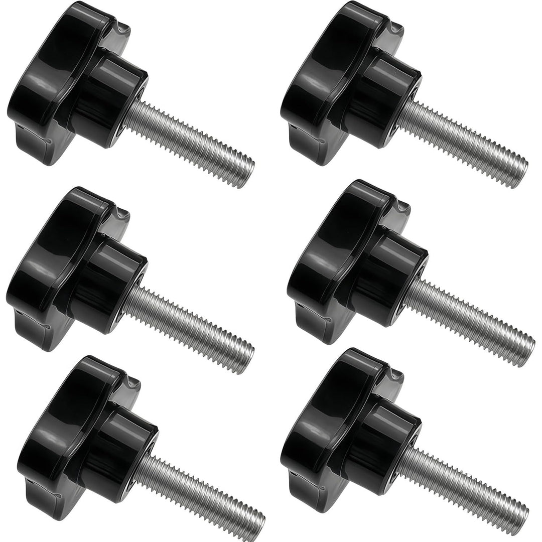 6 pcs Clamping Screw Knobs Handle, M8 x 25 mm Star Thread Handle, Replacement Tightening Screw, Quick Disassembly Replacement Parts, for Umbrella Base Replacement knob